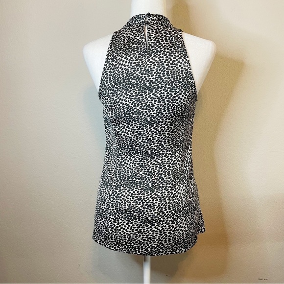 Ann Taylor Black and White Animal Print Sleeveless Raised Accents Size 4 - Picture 3 of 7
